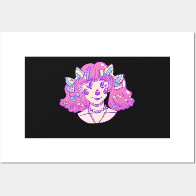 Decora Girl Portrait Sticker Wall Art by catherynsart